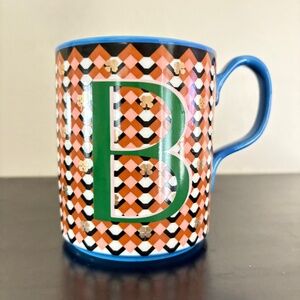 Anthropologie ceramic initial letter coffee mug, B